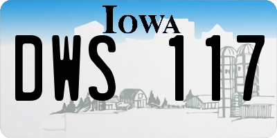 IA license plate DWS117