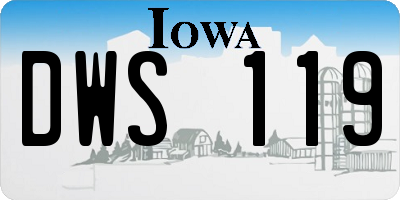 IA license plate DWS119