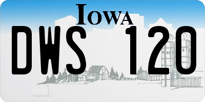 IA license plate DWS120