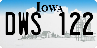 IA license plate DWS122