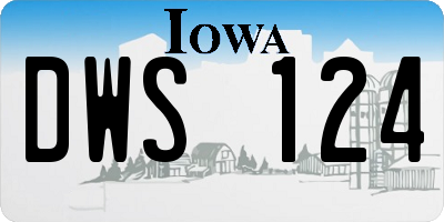 IA license plate DWS124