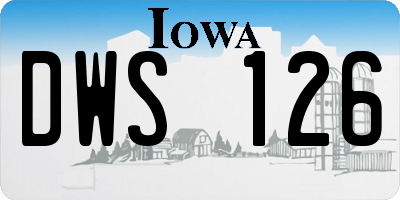 IA license plate DWS126