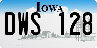 IA license plate DWS128
