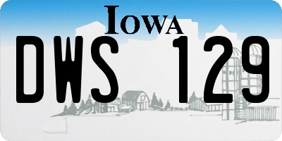 IA license plate DWS129