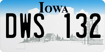 IA license plate DWS132
