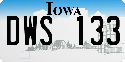 IA license plate DWS133