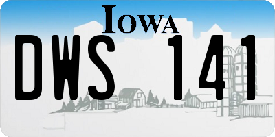 IA license plate DWS141