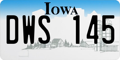 IA license plate DWS145