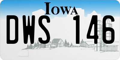 IA license plate DWS146