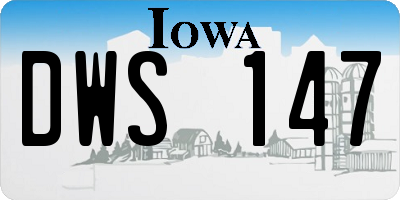 IA license plate DWS147