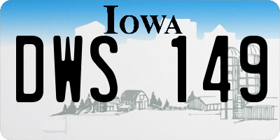 IA license plate DWS149