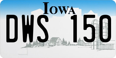 IA license plate DWS150