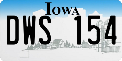 IA license plate DWS154