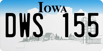 IA license plate DWS155
