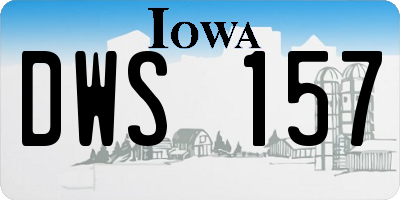 IA license plate DWS157