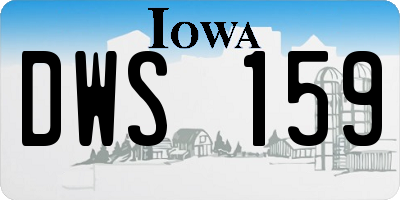 IA license plate DWS159