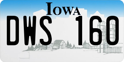 IA license plate DWS160