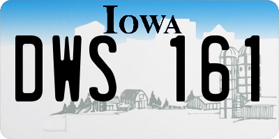 IA license plate DWS161