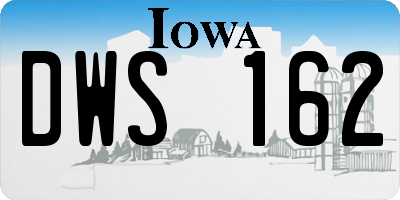 IA license plate DWS162