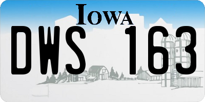 IA license plate DWS163