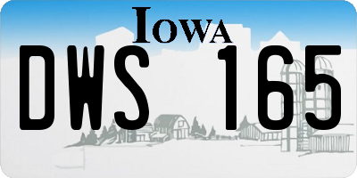 IA license plate DWS165