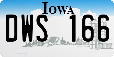 IA license plate DWS166
