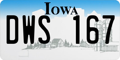 IA license plate DWS167