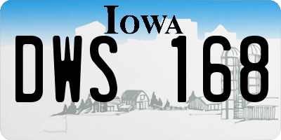 IA license plate DWS168