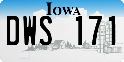 IA license plate DWS171