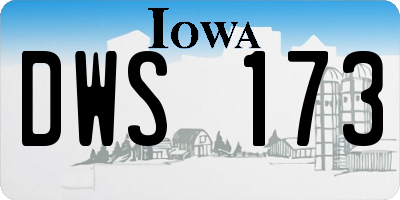 IA license plate DWS173