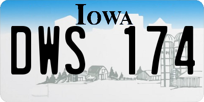 IA license plate DWS174