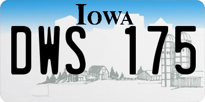 IA license plate DWS175