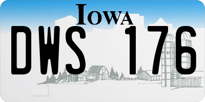 IA license plate DWS176