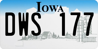 IA license plate DWS177