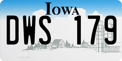 IA license plate DWS179