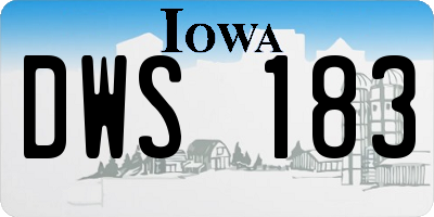 IA license plate DWS183