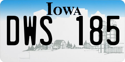 IA license plate DWS185