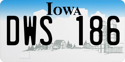 IA license plate DWS186