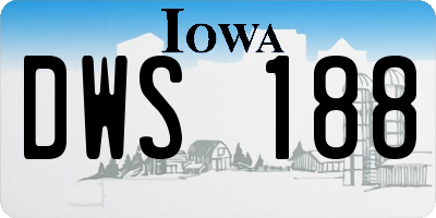 IA license plate DWS188