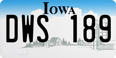 IA license plate DWS189