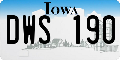 IA license plate DWS190