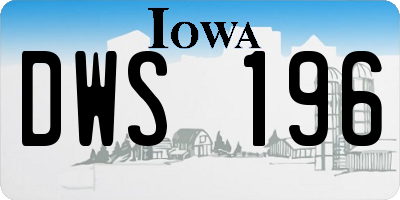 IA license plate DWS196