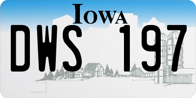 IA license plate DWS197