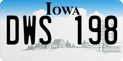 IA license plate DWS198