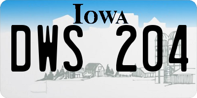 IA license plate DWS204