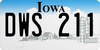 IA license plate DWS211