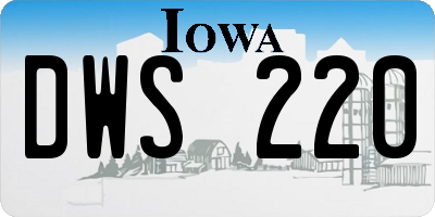 IA license plate DWS220