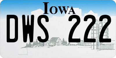 IA license plate DWS222