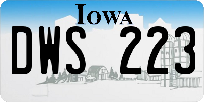 IA license plate DWS223
