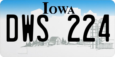 IA license plate DWS224